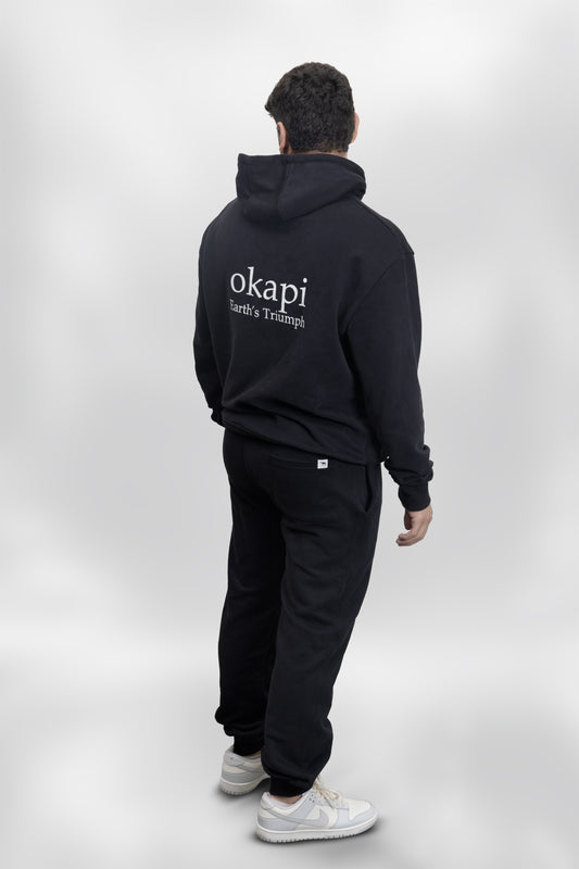 okapi clothing black hoodie and pant