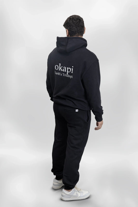 okapi clothing black hoodie and pant