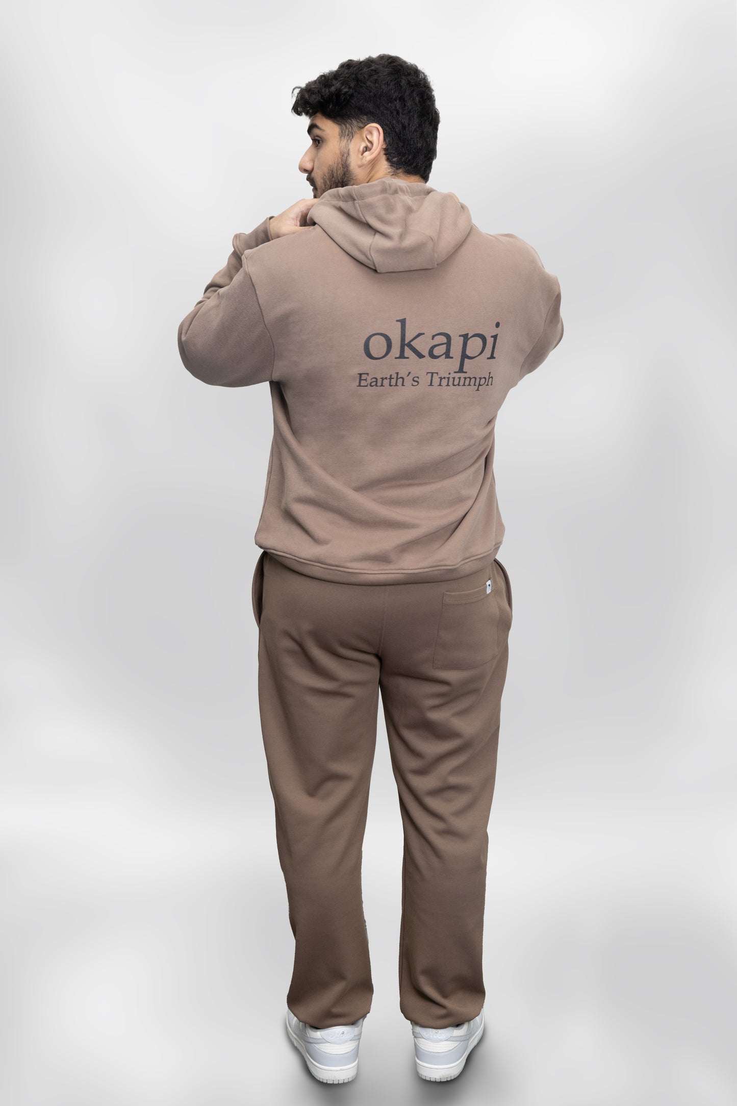 okapi clothing brown rainfall sweatpant