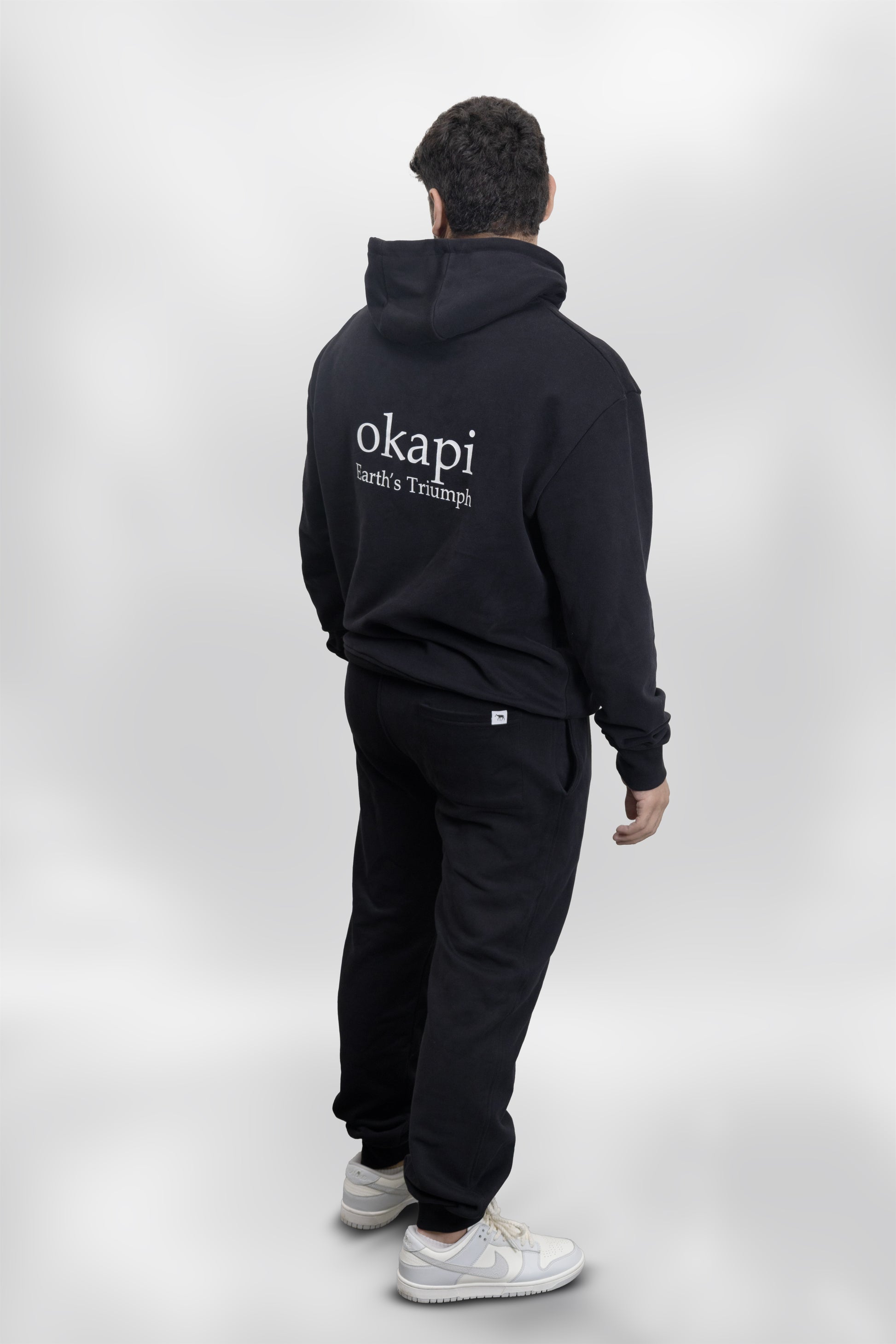 okapi clothing black hoodie and pant